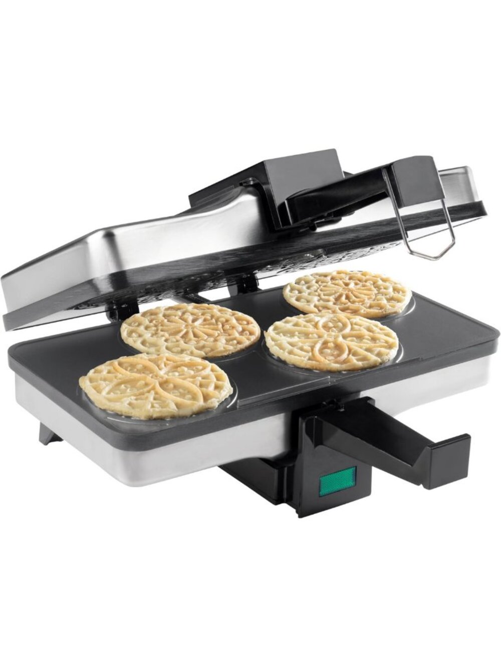 Non-Stick Electric Pizzelle Maker - Bake 4 Mini Cookies, Easy & Quick!